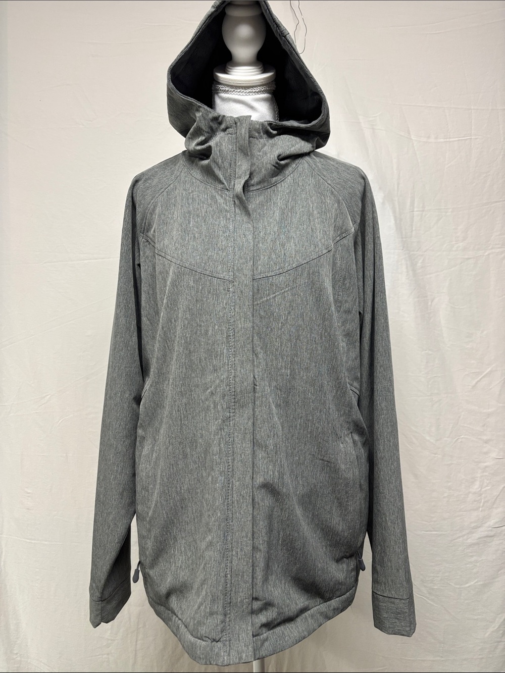 Kirkland Signature Heather Gray Hooded Bomber Jacket